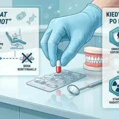 Schemat "one-shot" antybiotyk na zęba: amoksycylina 2000mg 30-60 min przed zabiegiem. Kiedy antybiotyk po ekstrakcji?